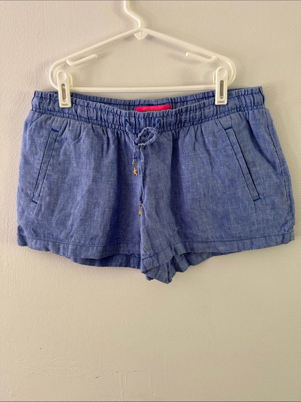 Lilly Pulitzer Blue Linen Baybreeze shorts Sz S
